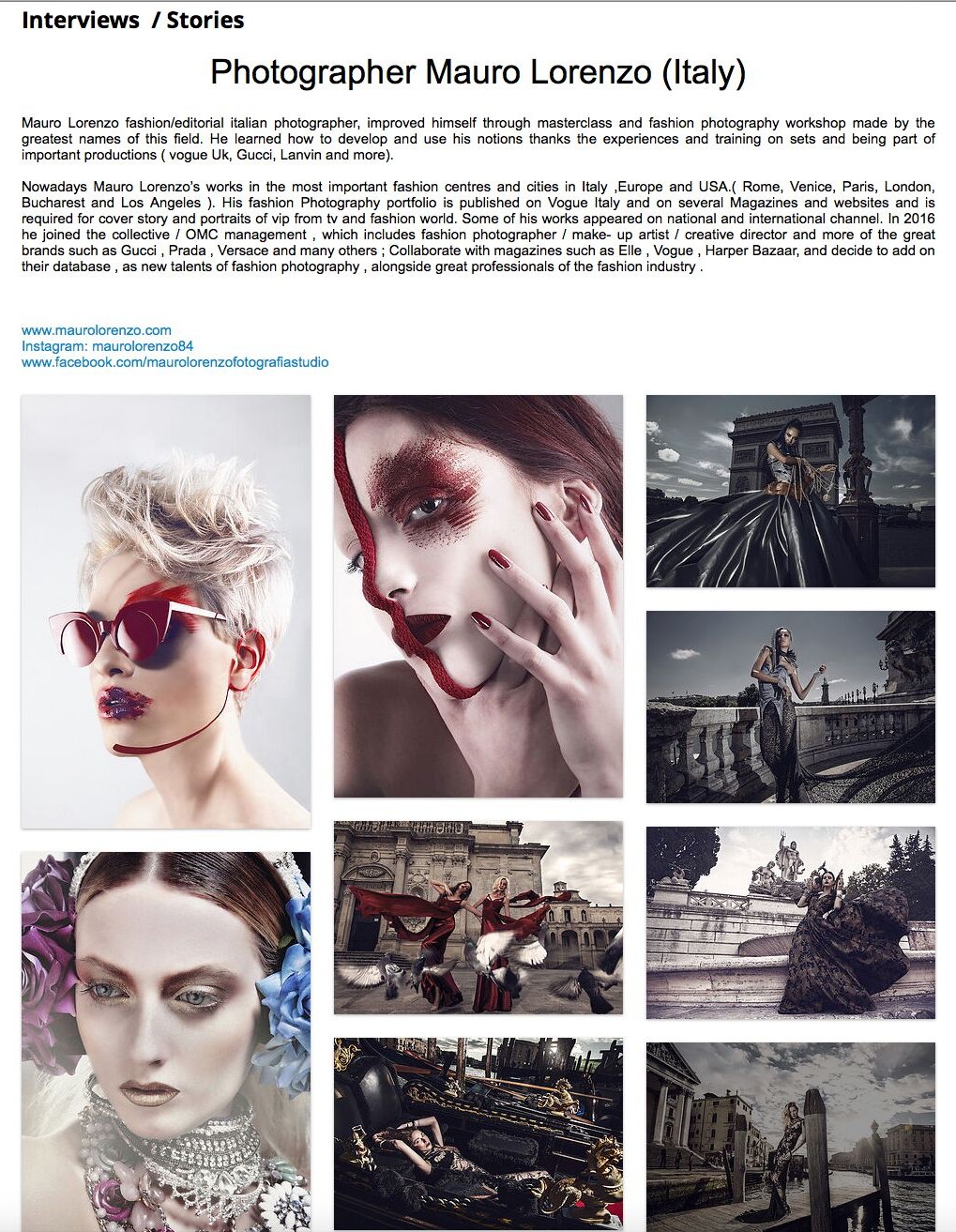 Modellen Land Magazine intervista Mauro Lorenzo