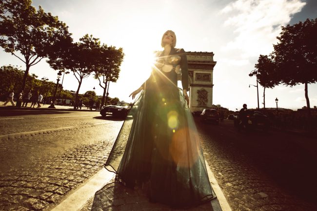 Mauro Lorenzo Fashion Editorial Photographer Advertising Paris France Parigi Toureiffel Pontalexandre Management  Inspiration Moodboard HauteCouture Reinassance fotografiadimoda veil jacket research gold black&white sunset flare pretaporter Portrait altamoda