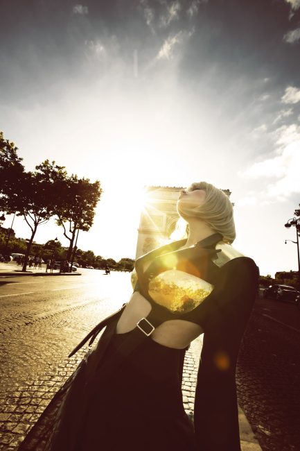 Mauro Lorenzo Fashion Editorial Photographer Advertising Paris France Parigi Toureiffel Pontalexandre Management  Inspiration Moodboard HauteCouture Reinassance fotografiadimoda veil jacket research gold black&white sunset flare pretaporter Portrait altamoda