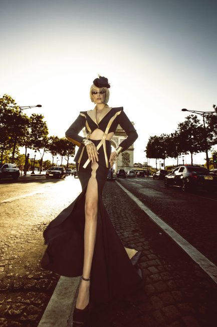 Mauro Lorenzo Fashion Editorial Photographer Advertising Paris France Parigi Toureiffel Pontalexandre Management  Inspiration Moodboard HauteCouture Reinassance fotografiadimoda veil jacket research gold black&white sunset flare pretaporter Portrait altamoda