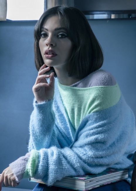 Mauro Lorenzo Fashion Editorial Photographer Advertising emotional Train Cool Inspiration Fall-winter Management Beauty Clean Essential post-production crop studio-session luxury jacket leather blue Portrait young