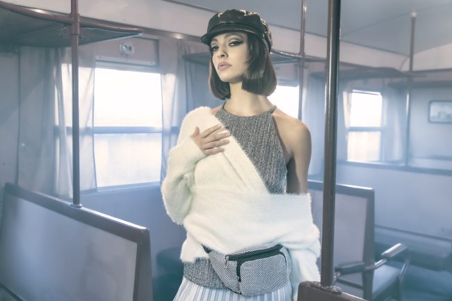 Mauro Lorenzo Fashion Editorial Photographer Advertising emotional Train Cool Inspiration Fall-winter Management Beauty Clean Essential post-production crop studio-session luxury jacket leather blue Portrait young