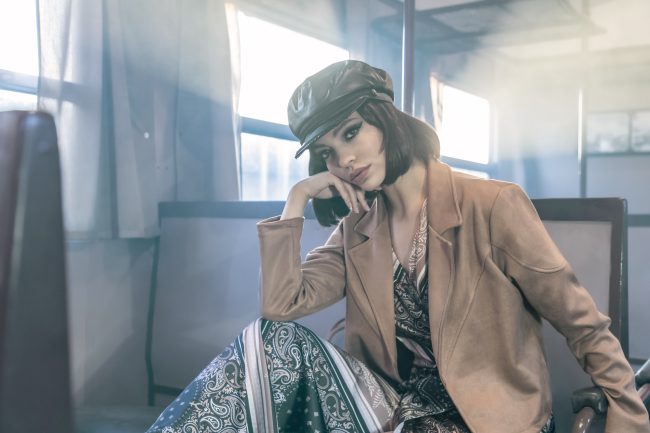 Mauro Lorenzo Fashion Editorial Photographer Advertising emotional Train Cool Inspiration Fall-winter Management Beauty Clean Essential post-production crop studio-session luxury jacket leather blue Portrait young