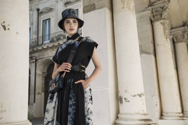 Mauro Lorenzo Fashion Photographer Advertising Campaign Lecce Dior Resort New Collection Santa Croce Sfilata Bag Luxury baroque Moodboard classic boutique movement colours Inspiration artDirector pants church Hat