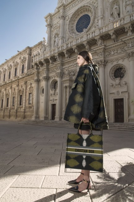 Mauro Lorenzo Fashion Photographer Advertising Campaign Lecce Dior Resort New Collection Santa Croce Sfilata Bag Luxury baroque Moodboard classic boutique movement colours Inspiration artDirector pants church Hat