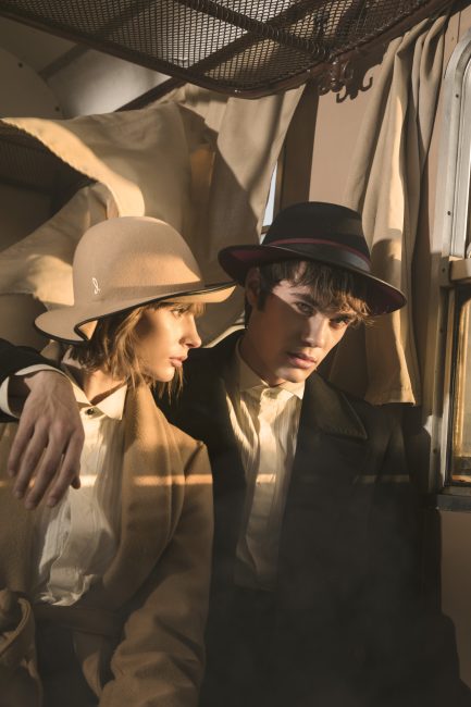 Mauro Lorenzo Fashion Photographer Advertising Campaign cinema Hat Cappelli handmade Doria Pitti Colour Moodboard Boutique Inspiration artDirector hautecouture american luxury sea jacket train leather