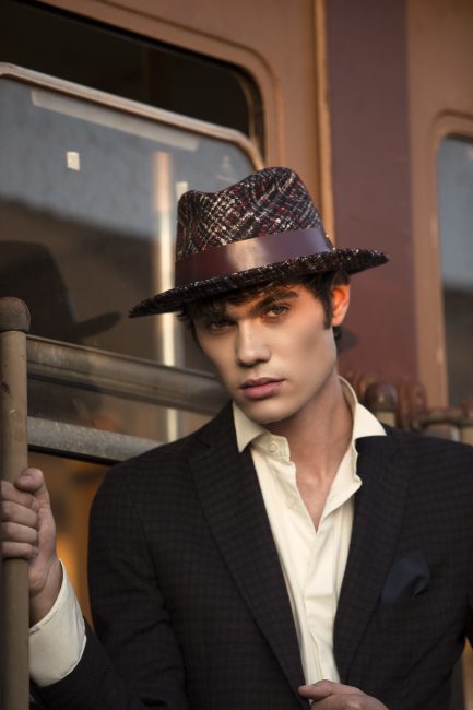Mauro Lorenzo Fashion Photographer Advertising Campaign cinema Hat Cappelli handmade Doria Pitti Colour Moodboard Boutique Inspiration artDirector hautecouture american luxury sea jacket train leather
