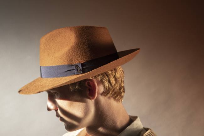 Mauro Lorenzo Fashion Photographer Advertising Campaign studio Hat Cappelli handmade Doria Pitti Colours Moodboard Boutique Inspiration artDirector hautecouture american luxury sea jacket blue leather