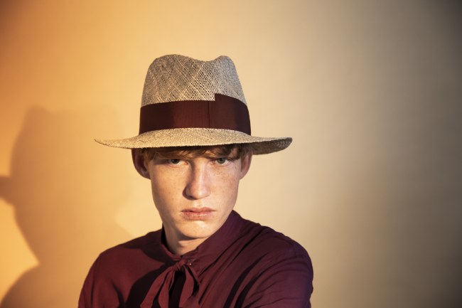 Mauro Lorenzo Fashion Photographer Advertising Campaign studio Hat Cappelli handmade Doria Pitti Colours Moodboard Boutique Inspiration artDirector hautecouture american luxury sea jacket blue leather