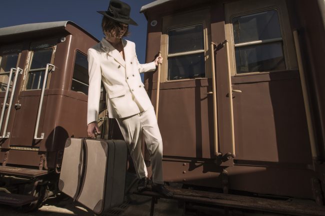 Mauro Lorenzo Fashion Photographer Advertising Campaign studio Hat Cappelli handmade marsem gentleman rocker rock  treno Moodboard biancoenero lindberg cinema Inspiration artDirector man train pants jacket