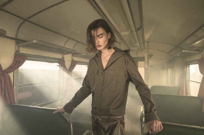 Mauro Lorenzo Fashion Photographer Advertising Campaign studio Hat Cappelli handmade marsem gentleman rocker rock  treno Moodboard biancoenero lindberg cinema Inspiration artDirector man train pants jacket