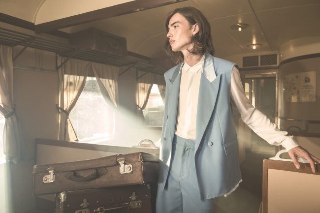 Mauro Lorenzo Fashion Photographer Advertising Campaign studio Hat Cappelli handmade marsem gentleman rocker rock  treno Moodboard biancoenero lindberg cinema Inspiration artDirector man train pants jacket