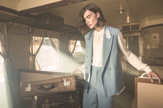 Mauro Lorenzo Fashion Photographer Advertising Campaign studio Hat Cappelli handmade marsem gentleman rocker rock  treno Moodboard biancoenero lindberg cinema Inspiration artDirector man train pants jacket