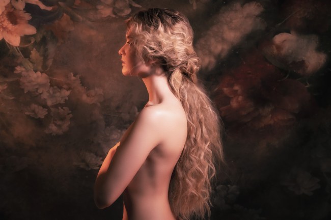 Mauro Lorenzo Fashion Photographer Advertising Campaign studio L'Oreal Kerastase altamoda hair hairstyle Loreal Venus Whitedress Moodboard tendence luxury redhair artDirector woman Paris cool hunter flower longhair 