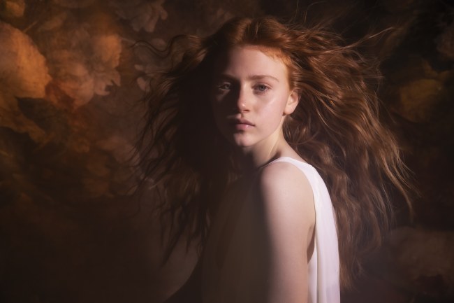 Mauro Lorenzo Fashion Photographer Advertising Campaign studio L'Oreal Kerastase altamoda hair hairstyle Loreal Venus Whitedress Moodboard tendence luxury redhair artDirector woman Paris cool hunter flower longhair 