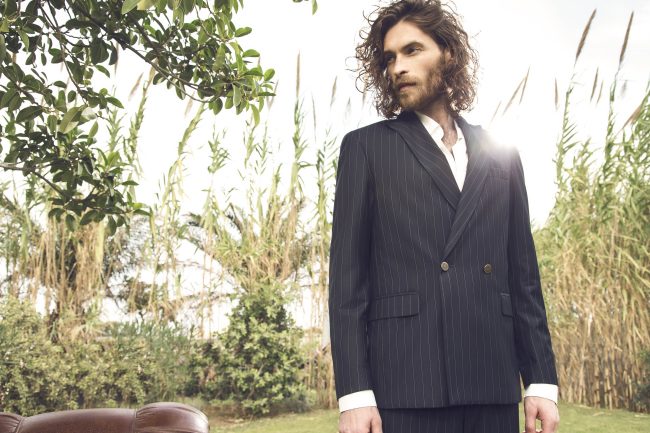 Mauro Lorenzo Fashion Photographer Advertising Campaign suit Hat shirt handmade marsem gentleman rocker lounge chair Moodboard biancoenero flare minimal Inspiration artDirector man nature pants jacket