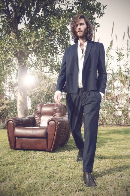 Mauro Lorenzo Fashion Photographer Advertising Campaign suit Hat shirt handmade marsem gentleman rocker lounge chair Moodboard biancoenero flare minimal Inspiration artDirector man nature pants jacket