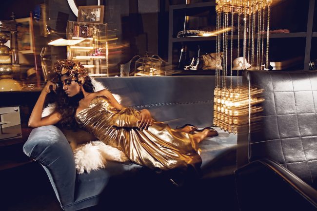 Mauro Lorenzo Fashion Photographer Fashion Editorial Haute Couture Gold Lady Miss Inspiration Concept Dior Magazine Teatro Theater