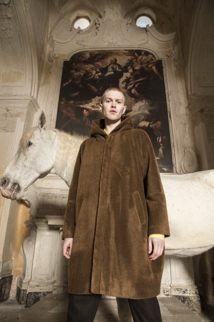 Mauro Lorenzo Fashion Editorial Photographer man jacket Magazine Agency Fall-Winter horse cavallo television Brands Marsem model Italian moodboard Inspiration church  advertising chiesa fashionweek pitti