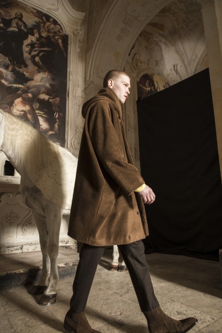 Mauro Lorenzo Fashion Editorial Photographer man jacket Magazine Agency Fall-Winter horse cavallo television Brands Marsem model Italian moodboard Inspiration church  advertising chiesa fashionweek pitti