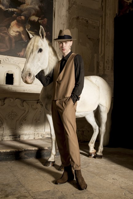 Mauro Lorenzo Fashion Editorial Photographer man jacket Magazine Agency Fall-Winter horse cavallo television Brands Marsem model Italian moodboard Inspiration church  advertising chiesa fashionweek pitti