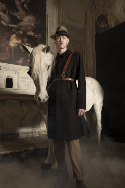Mauro Lorenzo Fashion Editorial Photographer man jacket Magazine Agency Fall-Winter horse cavallo television Brands Marsem model Italian moodboard Inspiration church  advertising chiesa fashionweek pitti