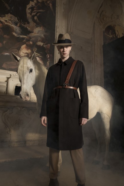 Mauro Lorenzo Fashion Editorial Photographer man jacket Magazine Agency Fall-Winter horse cavallo television Brands Marsem model Italian moodboard Inspiration church  advertising chiesa fashionweek pitti