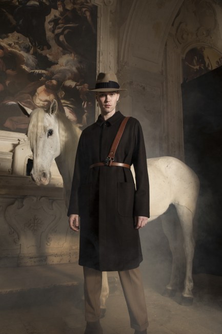 Mauro Lorenzo Fashion Editorial Photographer man jacket Magazine Agency Fall-Winter horse cavallo television Brands Marsem model Italian moodboard Inspiration church  advertising chiesa fashionweek pitti