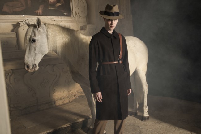 Mauro Lorenzo Fashion Editorial Photographer man jacket Magazine Agency Fall-Winter horse cavallo television Brands Marsem model Italian moodboard Inspiration church  advertising chiesa fashionweek pitti