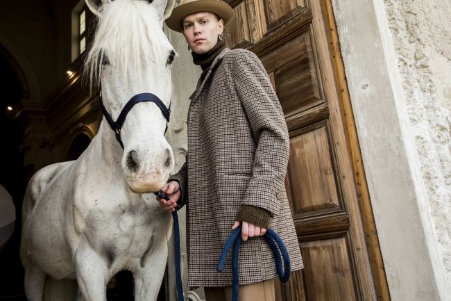Mauro Lorenzo Fashion Editorial Photographer man jacket Magazine Agency Fall-Winter horse cavallo television Brands Marsem model Italian moodboard Inspiration church  advertising chiesa fashionweek pitti