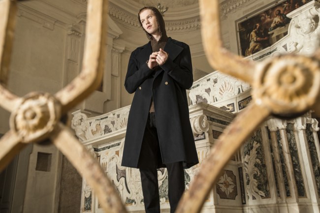 Mauro Lorenzo Fashion Editorial Photographer man jacket Magazine Agency Fall-Winter horse cavallo television Brands Marsem model Italian moodboard Inspiration church  advertising chiesa fashionweek pitti