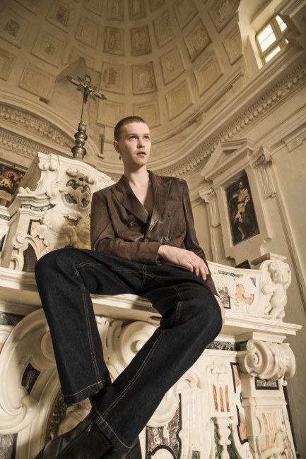 Mauro Lorenzo Fashion Editorial Photographer man jacket Magazine Agency Fall-Winter horse cavallo television Brands Marsem model Italian moodboard Inspiration church  advertising chiesa fashionweek pitti