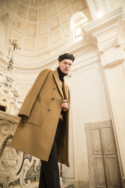 Mauro Lorenzo Fashion Editorial Photographer man jacket Magazine Agency Fall-Winter horse cavallo television Brands Marsem model Italian moodboard Inspiration church  advertising chiesa fashionweek pitti