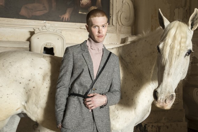 Mauro Lorenzo Fashion Editorial Photographer man jacket Magazine Agency Fall-Winter horse cavallo television Brands Marsem model Italian moodboard Inspiration church  advertising chiesa fashionweek pitti