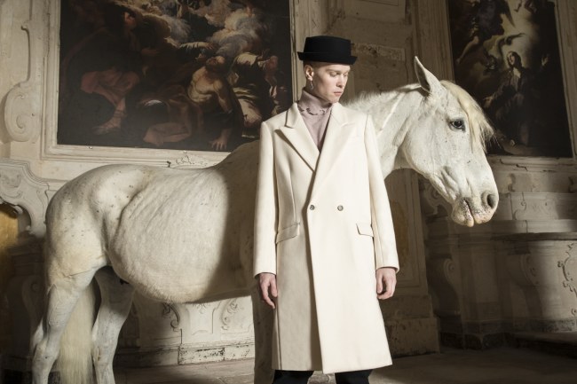 Mauro Lorenzo Fashion Editorial Photographer man jacket Magazine Agency Fall-Winter horse cavallo television Brands Marsem model Italian moodboard Inspiration church  advertising chiesa fashionweek pitti