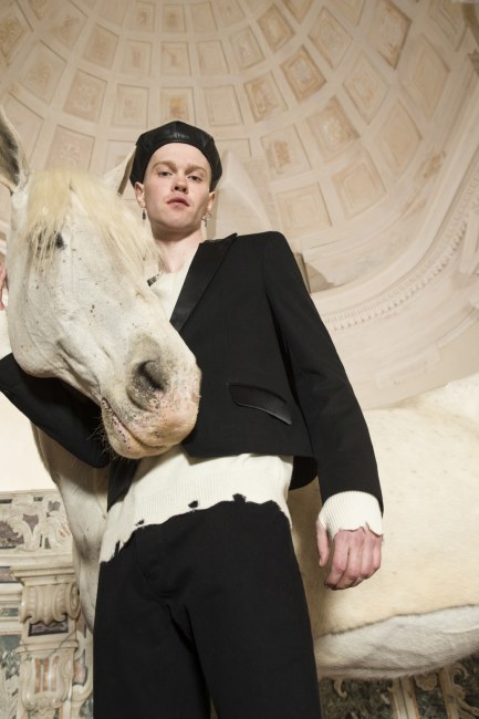 Mauro Lorenzo Fashion Editorial Photographer man jacket Magazine Agency Fall-Winter horse cavallo television Brands Marsem model Italian moodboard Inspiration church  advertising chiesa fashionweek pitti