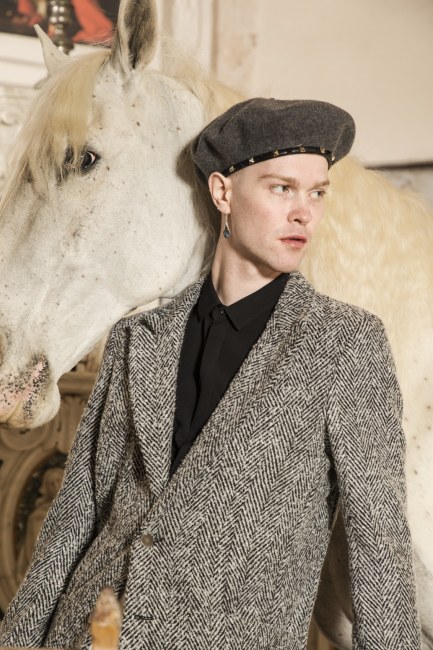 Mauro Lorenzo Fashion Editorial Photographer man jacket Magazine Agency Fall-Winter horse cavallo television Brands Marsem model Italian moodboard Inspiration church  advertising chiesa fashionweek pitti