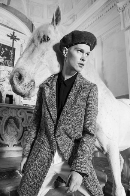 Mauro Lorenzo Fashion Editorial Photographer man jacket Magazine Agency Fall-Winter horse cavallo television Brands Marsem model Italian moodboard Inspiration church  advertising chiesa fashionweek pitti