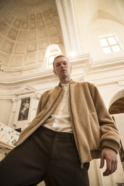 Mauro Lorenzo Fashion Editorial Photographer man jacket Magazine Agency Fall-Winter horse cavallo television Brands Marsem model Italian moodboard Inspiration church  advertising chiesa fashionweek pitti