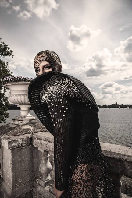 Mauro Lorenzo Fashion Photographer Editorial Haute Couture Black Deconstruction Vilnius Lake 3D