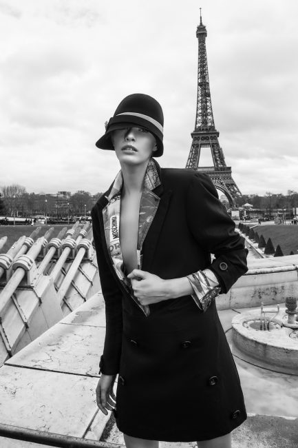 Mauro Lorenzo Fashion Photographer Fashion Editorial Officiel Baltics Lofficiel Magazine Top Brand Haute Couture Dior Versace Lacroix Moschino Hat Parigi Paris Tour Eiffel Colour Inspiration Jacket Street Urban Movement France 