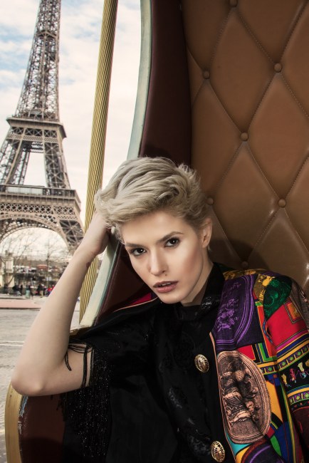 Mauro Lorenzo Fashion Photographer Fashion Editorial Officiel Baltics Lofficiel Magazine Top Brand Haute Couture Dior Versace Lacroix Moschino Hat Parigi Paris Tour Eiffel Colour Inspiration Jacket Street Urban Movement France 