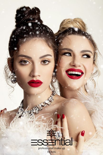 Mauro Lorenzo Fashion Editorial Photographer Advertising Paris France Roma Retouch Management Beauty Clean Essential make-up post-production snow dubai luxury gold christmas lips holidays Portrait white